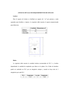 ANEXO H. DETALLE DE REQUERIMIENTOS DE ESPACIO Lockers