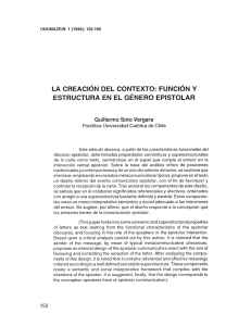 La creación del contexto: función y estructura en el género epistolar