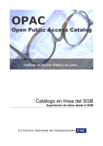 Catálogo en línea del SGB - Universidad Nacional de Asunción