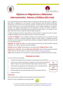 Diploma en Migraciones y Relaciones Internacionales: Actores y