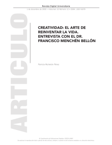CREATIVIDAD: EL ARTE DE REINVENTAR LA VIDA. ENTREVISTA