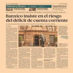 Banxico insiste en el riesgo del déficit de cuenta corriente