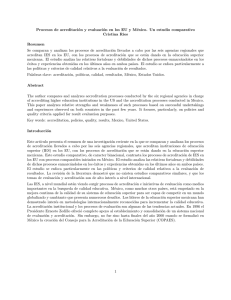 Procesos de acreditación y evaluación en los EU y México. Un