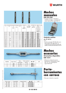 Machos accesorios Porta- herramientas con carraca Machos
