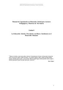 Unidad I: La Educación Inicial y Parvularia