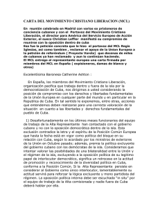CARTA DEL MOVIMIENTO CRISTIANO LIBERACION (MCL)