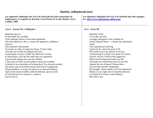 Soliloquios Macbeth - Literatura en Lengua Inglesa