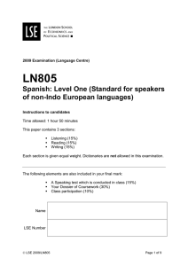 Spanish: Level One (Standard for speakers of non