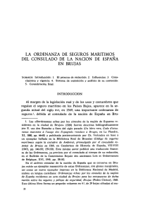 LA ORDENANZA DE SEGUROS MARITIMOS DEL CONSULADO