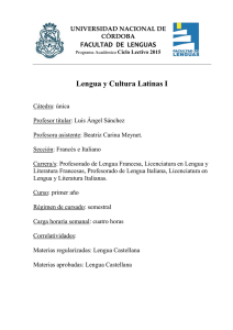 Lengua y Cultura Latinas I - Facultad de Lenguas