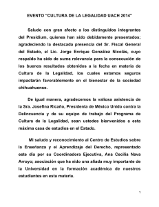 Discurso de M.C. Jesús Enrique Seáñez Sáenz, Rector.
