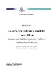 La variación estilística y social del voseo chileno