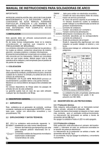 manual de instrucciones para soldadoras de arco