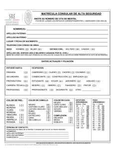 MATRÍCULA CONSULAR DE ALTA SEGURIDAD