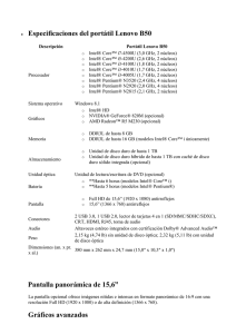 Características Técnicas Lenovo serie B50