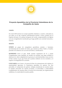 Proyecto Apostólico de la Provincia Colombiana de la Compañía de
