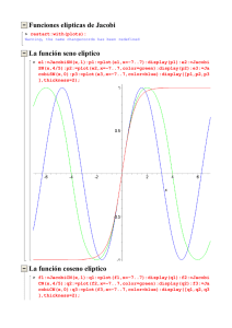 Funciones elipticas de Jacobi La función seno eliptico La función