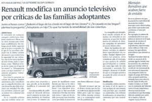 Renault modiﬁca un anuncio televisivo