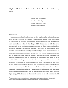 Capítulo III: Crítica de la Razón Para-Postmoderna (Sennet - UAM-I