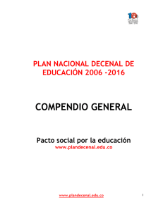 PNDE 2006-2016, Compendio General. Ministerio de Educación