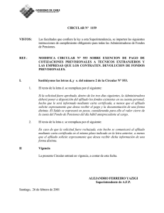 Circular N° 1.159 - Superintendencia de Pensiones