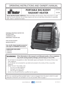 portable big buddy radiant heater operating instructions