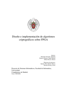 Diseño e implementación de algoritmos criptográficos sobre FPGA