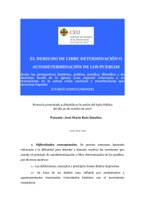 Derecho de autodeterminación de los pueblos José Mª Ruiz Sánchez