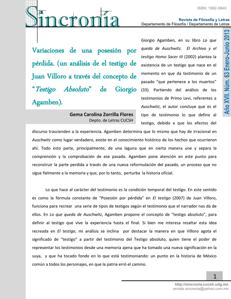 Testigo Absoluto De Giorgio