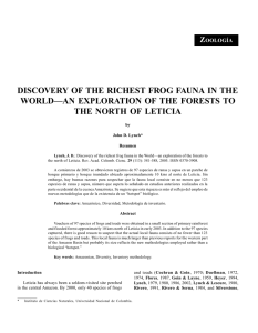 discovery of the richest frog fauna in the world—an exploration of the