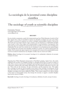 La sociología de la juventud como disciplina científica The sociology