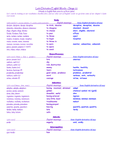 Latin Derivative English Words – Stage 22