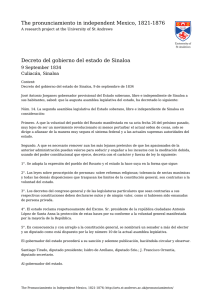 Decreto del gobierno del estado de Sinaloa