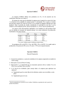 Ejercicio FARIZA La empresa FARIZA fabrica tres productos (A, B y