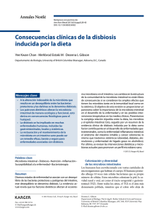 Consecuencias clínicas de la disbiosis inducida por la dieta
