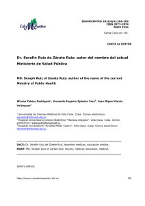 Dr. Serafín Ruiz de Zárate Ruiz: autor del nombre del actual
