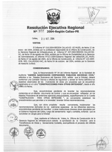 Resolución Ej utiva Regional - Gobierno Regional del Callao