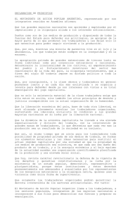 DECLARACION DE PRINCIPIOS EL MOVIMIENTO DE ACCION