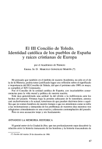 El III Concilio de Toledo. Identidad católica de los pueblos de