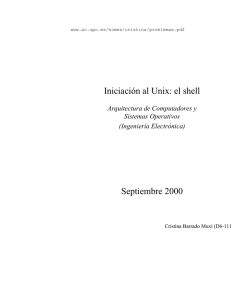 Iniciación al Unix: el shell Septiembre 2000