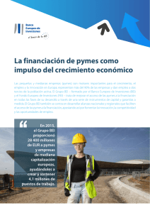 La financiación de pymes como impulso del crecimiento económico