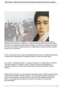 Simón Bolívar: a 233 años del nacimiento del soldado inmortal de la