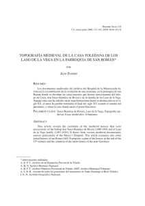 Topografía medieval de la casa toledana de los Laso de la Vega en