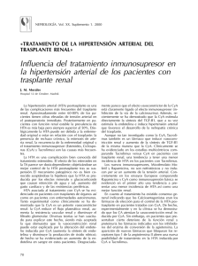 Influencia del tratamiento inmunosupresor en la hipertensión arterial