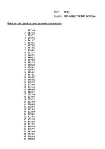 Ref&ordf;: 9024 Puesto: DOS ARQUITECTOS (VISESA) Relaci&oacute;n de