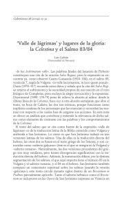 `Valle de lágrimas` y lugares de la gloria: la Celestina y