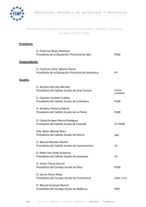 Miembros Comisión de Diputaciones Provinciales, Cabildos y