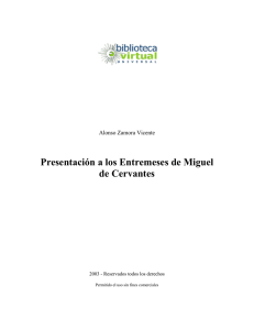 Presentación a los Entremeses de Miguel de Cervantes