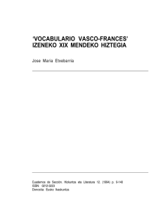 "Vocabulario Vasco-Francés" izeneko XIX mendeko hiztegia