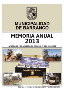 Memoria anual 2013 MDB - Municipalidad de Barranco